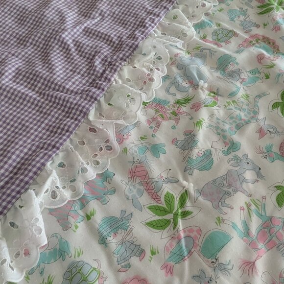 Handmade Baby Crib Quilt 41x50 Inches Pre-Owned Great Condition - Picture 7 of 7